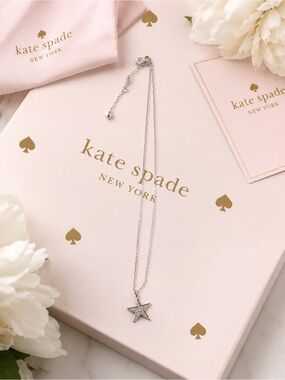 Kate Spade New York Dainty Sparkling Star Pendant Necklace – Silver Tone